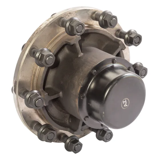 Heavy-duty wheel hub with mounting studs and grease cap