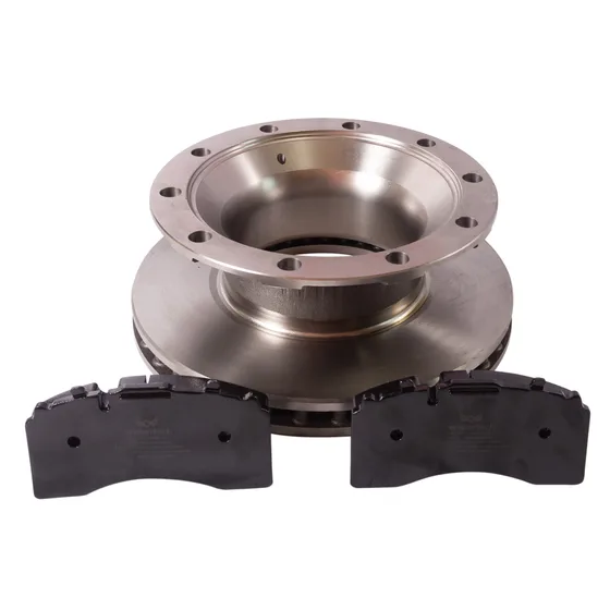 Brake disc rotors and brake pads — stacked pair