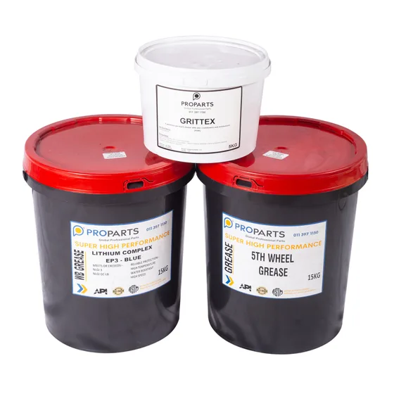 Proparts lubricants — Lithium Complex WB grease, 5th Wheel grease and Grittex hand cleaner