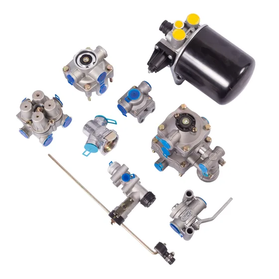 Air brake valves and components — relay valves, air dryer and brake valve assortment