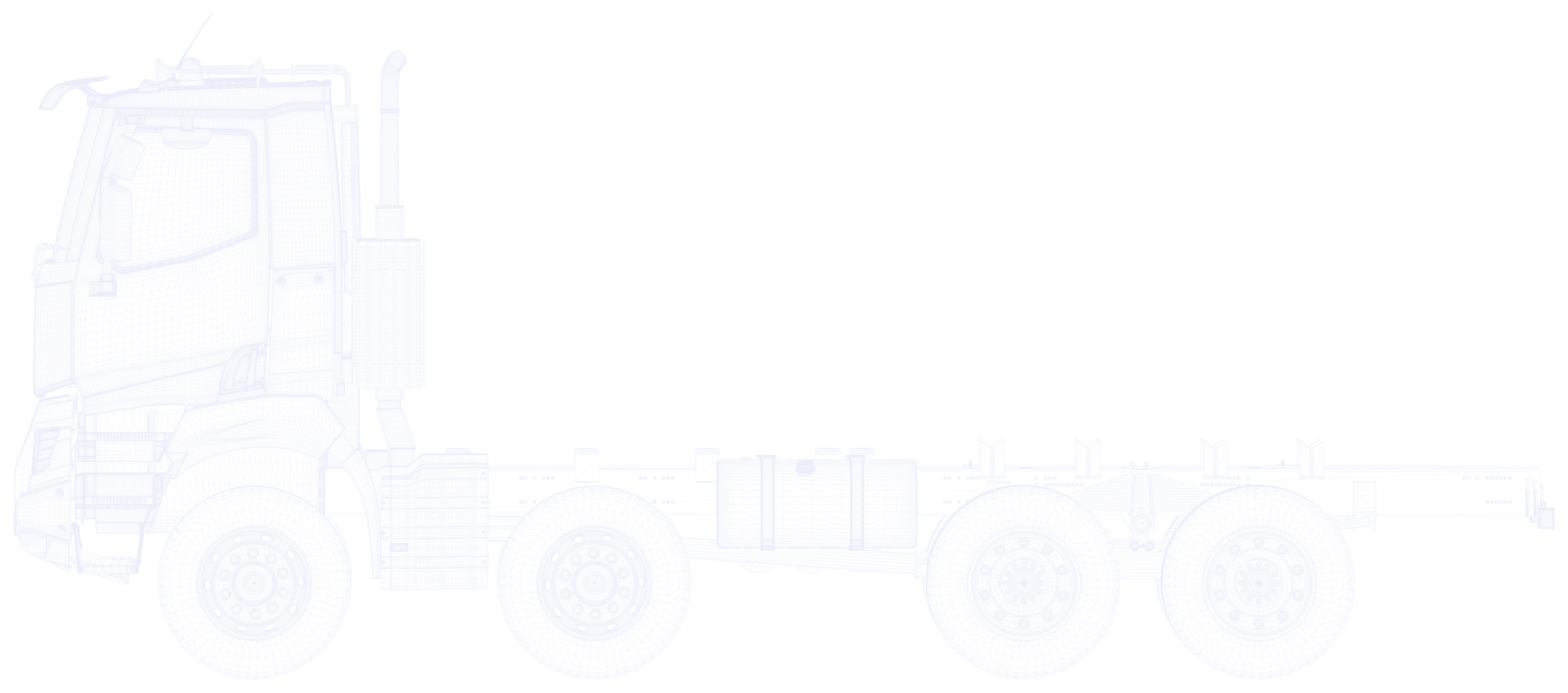 Truck chassis illustration with interactive product hotspots